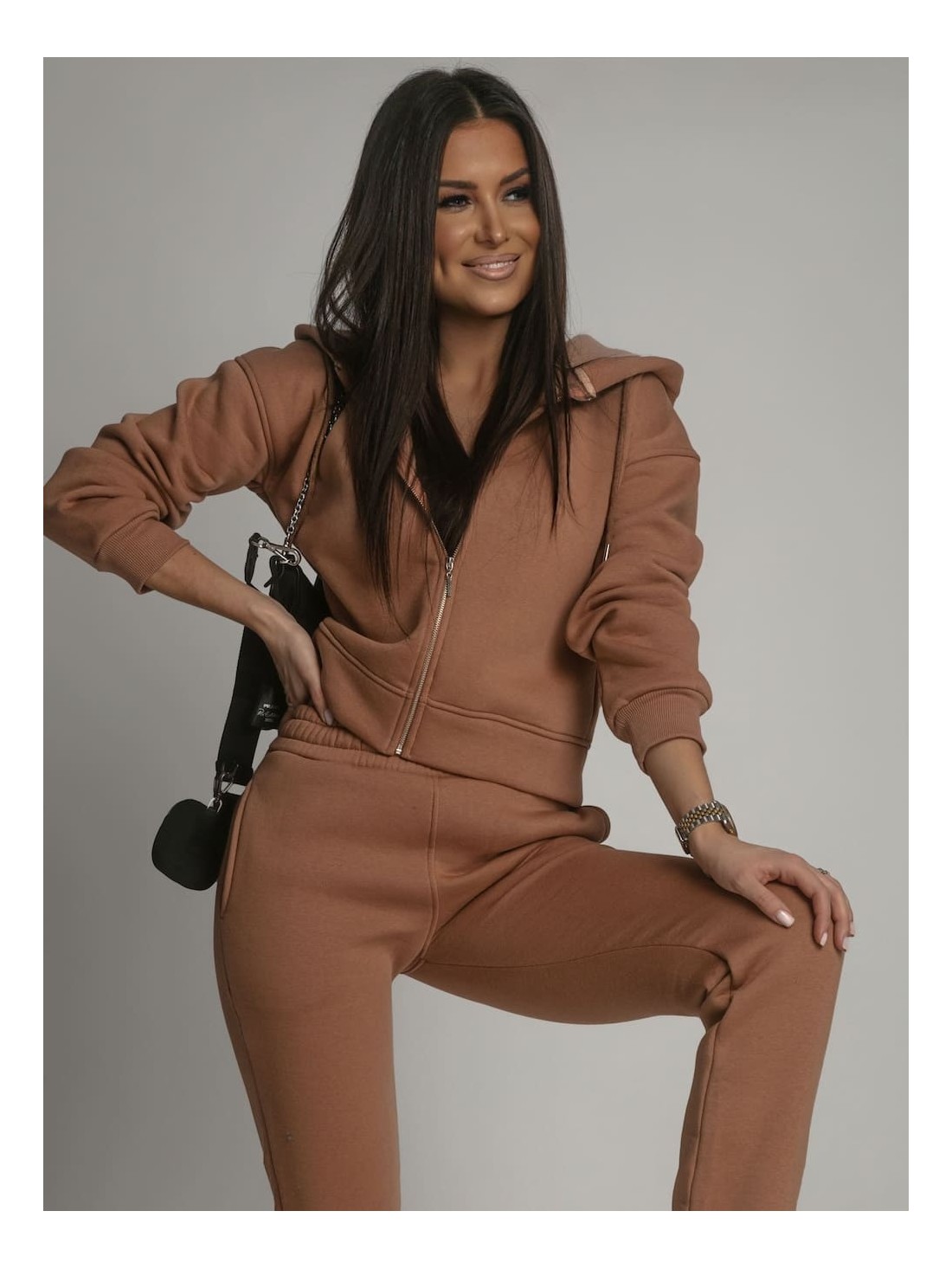 Women\'s beige insulated tracksuit set FI761 - Online store - Boutique